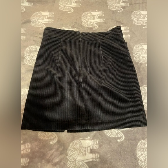 F21‎ SMALL Corduroy Baseball Stitch Lace up Black Mini skirt - Picture 14 of 17